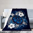thumbnail image 1 of Joocar Turtle And Flower Design Fleece Blanket For Winter Gift Home Sofa Bed Decoration 50x60 inch, 1 of 5