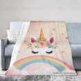 thumbnail image 1 of Joocar Unicorn Rainbow Flannel Blanket For Winter Gift Home Sofa Bed Decoration 50x60 inch, 1 of 5