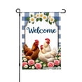 thumbnail image 1 of Joocar Welcome Chickens And Flowers Garden Flag For Spring Summer Home Outdoor Garden Yard Door Decor 12x18 Inch, 1 of 5