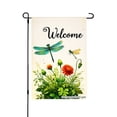 thumbnail image 1 of Joocar Welcome Dragonfly And Flowers Linen Garden Flag For Spring Summer Home Outdoor Garden Yard Door Decor 12x18 Inch, 1 of 5