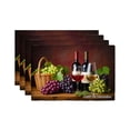 thumbnail image 1 of Joocar Wine And Grapes Design Table Mats Set Of 4 For Home Kitchen Table Decor 12x18 inch, 1 of 5