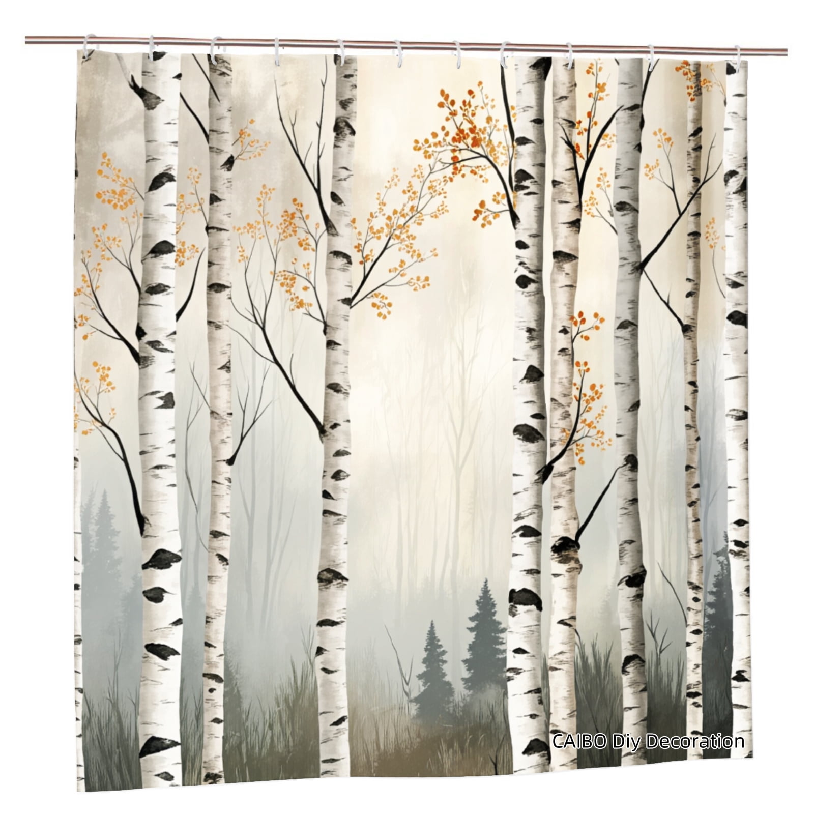 Birch Tree Shower Curtainnull