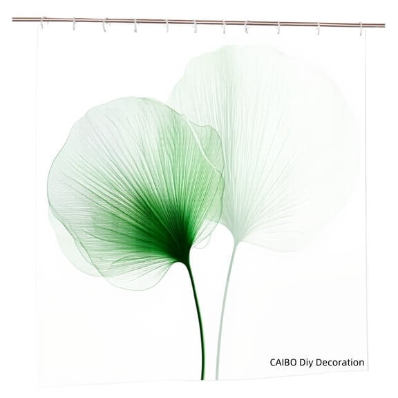 Joocen Polyester Shower Curtain Green Leaf Design For Home Bathroom Bath Tub Decoration 72x72 inch
