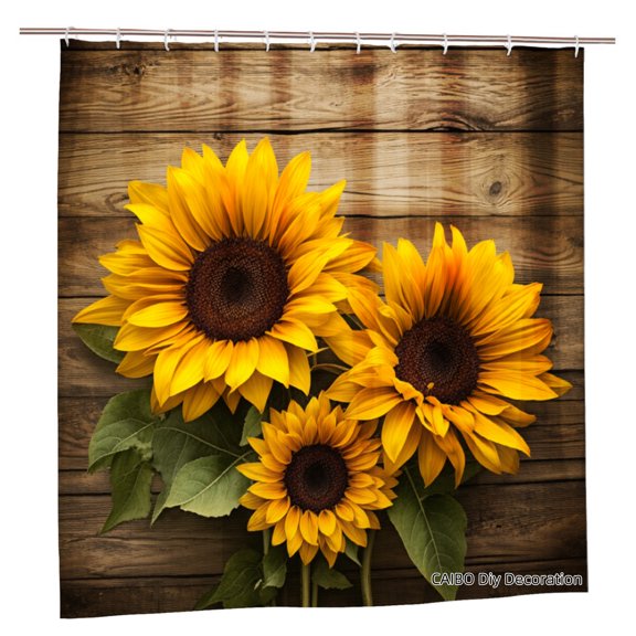 Joocen Sunflower Polyester Shower Curtain For Home Bathroom Bath Tub Decoration 72x72 inch