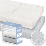 Jool Baby Changing Pad Covers 2 Pack – Soft & Comfortable, Fits Most Standard Diaper Changing Pads (Off-White & Gray - Wave)