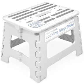 Jool Baby Click N' Climb Locking Folding Step Stool for Kids with Non-Slip Surface and Carry Handle, White