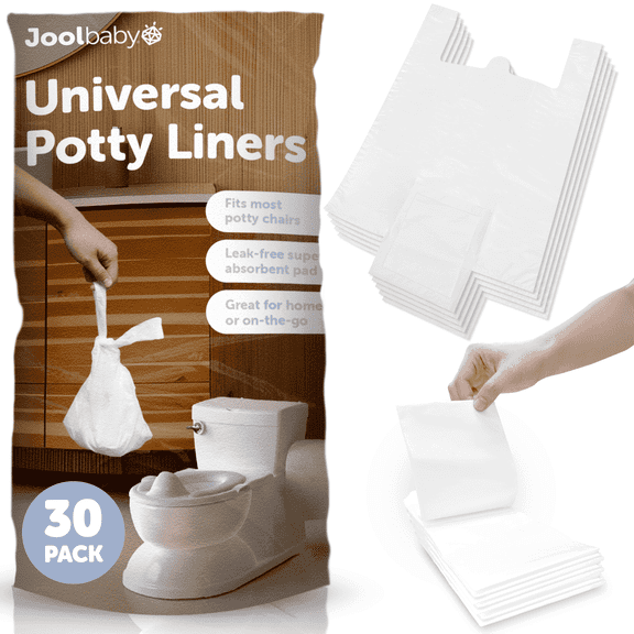 Jool Baby Disposable Potty Liners, Universal Leakproof Portable Toilet Bags for Potty Training Toilet, 30 Pack