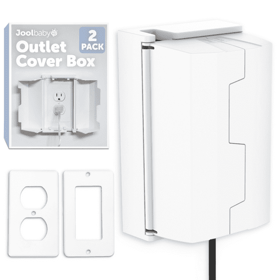 Jool Baby Electrical Outlet Cover Box for Child Safety and Protection, 2 Pack