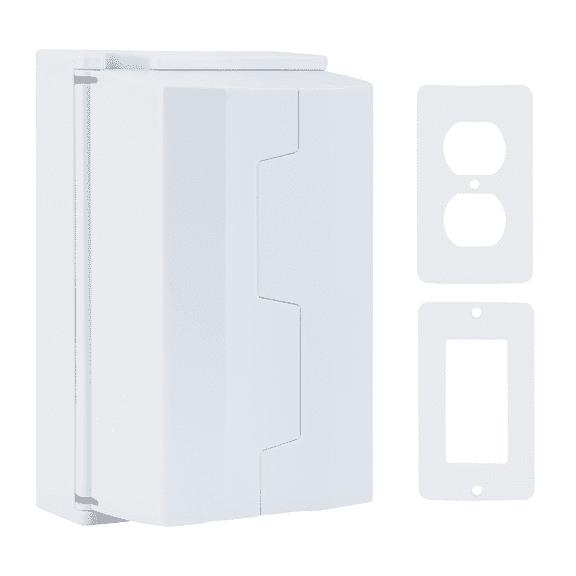 Jool Baby Safety Outlet Cover Box, Electrical Plug Covers for Baby Proofing, White, 2 Pack