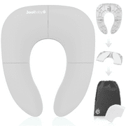 Jool Baby Folding Travel Potty Training Seat for Toddlers, Fits Round & Oval Toilets, Non-Slip Suction Cups, Includes Free Travel Bag (Gray)