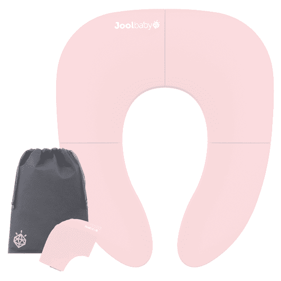 Jool Baby Folding Travel Potty Training Seat for Toddlers, Fits Round & Oval Toilets, Non-Slip Suction Cups, Includes Free Travel Bag (Pink)