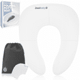 thumbnail image 1 of Jool Baby Folding Travel Potty Training Seat for Toddlers, Fits Round & Oval Toilets, Non-Slip Suction Cups, Includes Free Travel Bag (White), 1 of 6