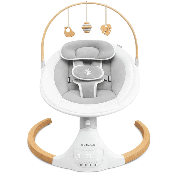 Jool Baby Nova Nature Swing for Newborns with Wood Accents - Bluetooth & Remote Control (Updated Model, Wood)