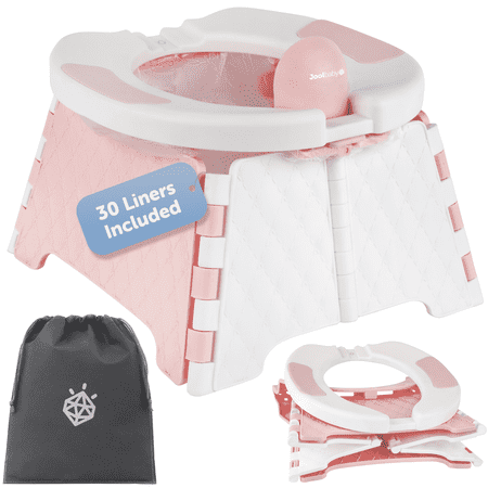 Jool Baby Portable Potty Chair with Travel Bag and Liners, Potty Training Toilet for Travel and Camping, Pink