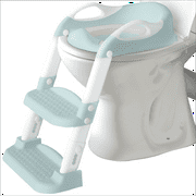 Jool Baby Potty Training Seat with 2 Step Ladder for Toddlers – Soft Cushioned Seat & Splash Guard, Adjustable Height (Aqua)