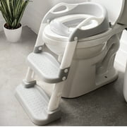Jool Baby Potty Training Seat with 2 Step Ladder for Toddlers – Soft Cushioned Seat & Splash Guard, Adjustable Height (Gray)