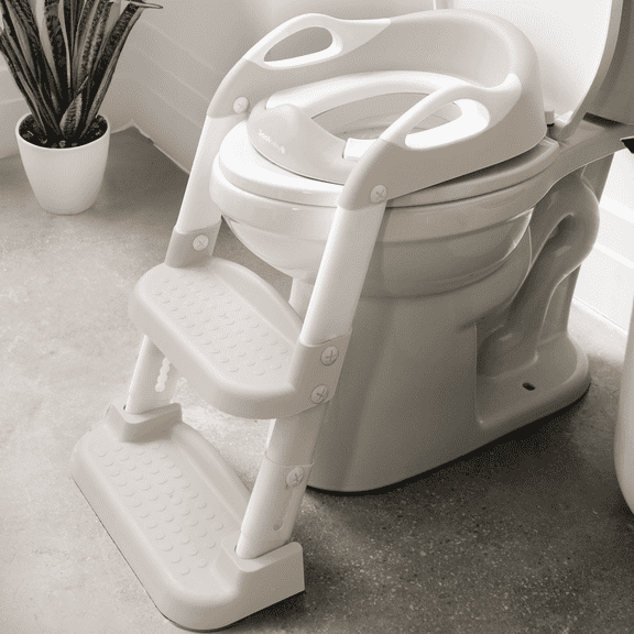 Jool Baby Potty Training Seat with 2 Step Ladder for Toddlers - Splash Guard, Adjustable Height (Oatmeal)
