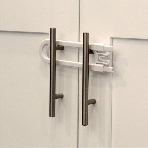 Jool Baby Sliding Safety Cabinet Locks, Child Safety Locks for Baby Proofing, White, 4 Pack