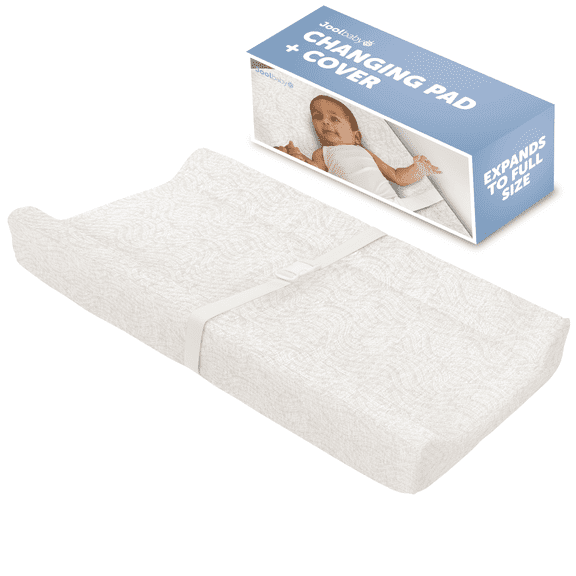 Jool Baby Diaper Changing Pad with Washable Cover, Soft and Non-Slip Changing Table Pad, Off-White