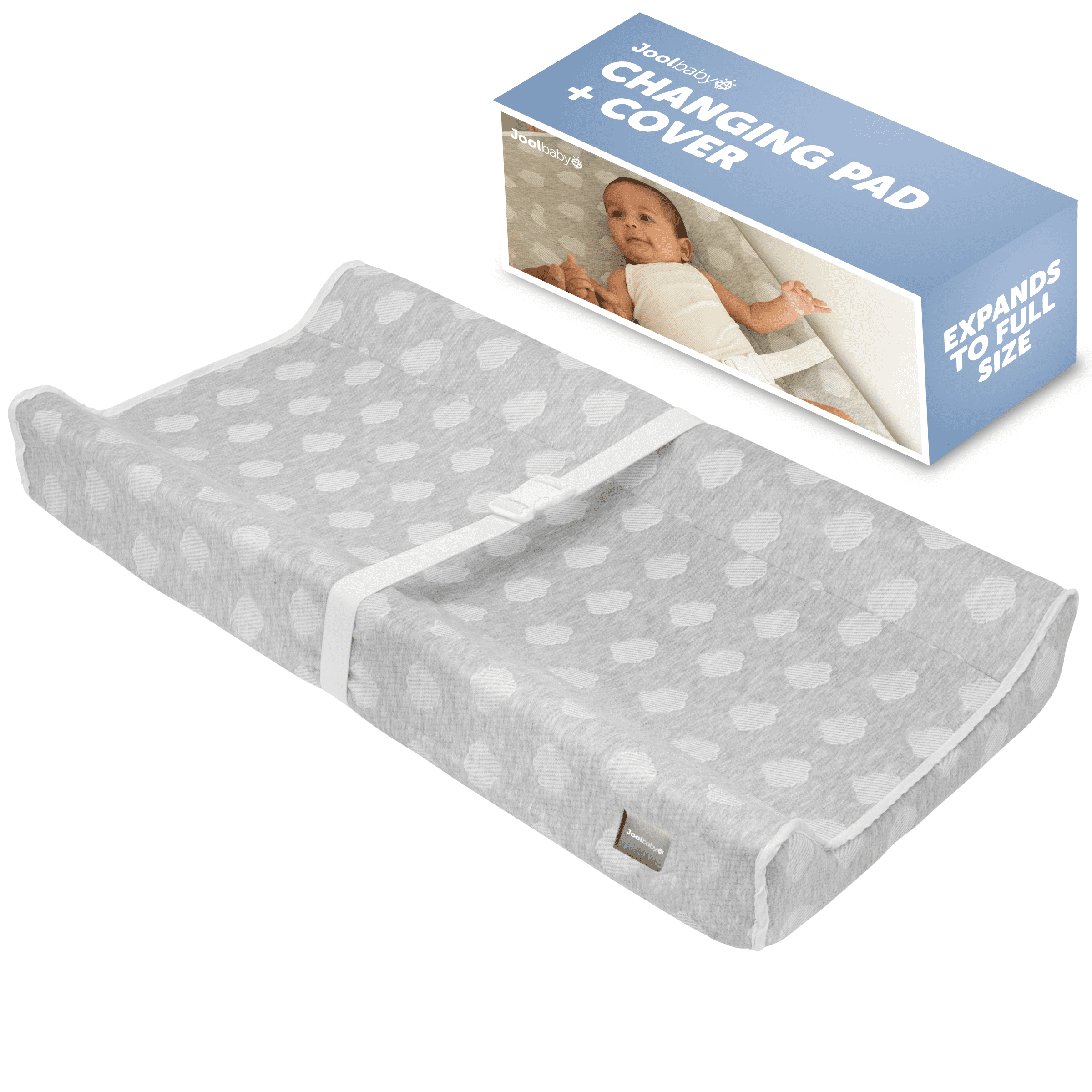 Gray Soft Contoured Changing Pad with Washable Cover