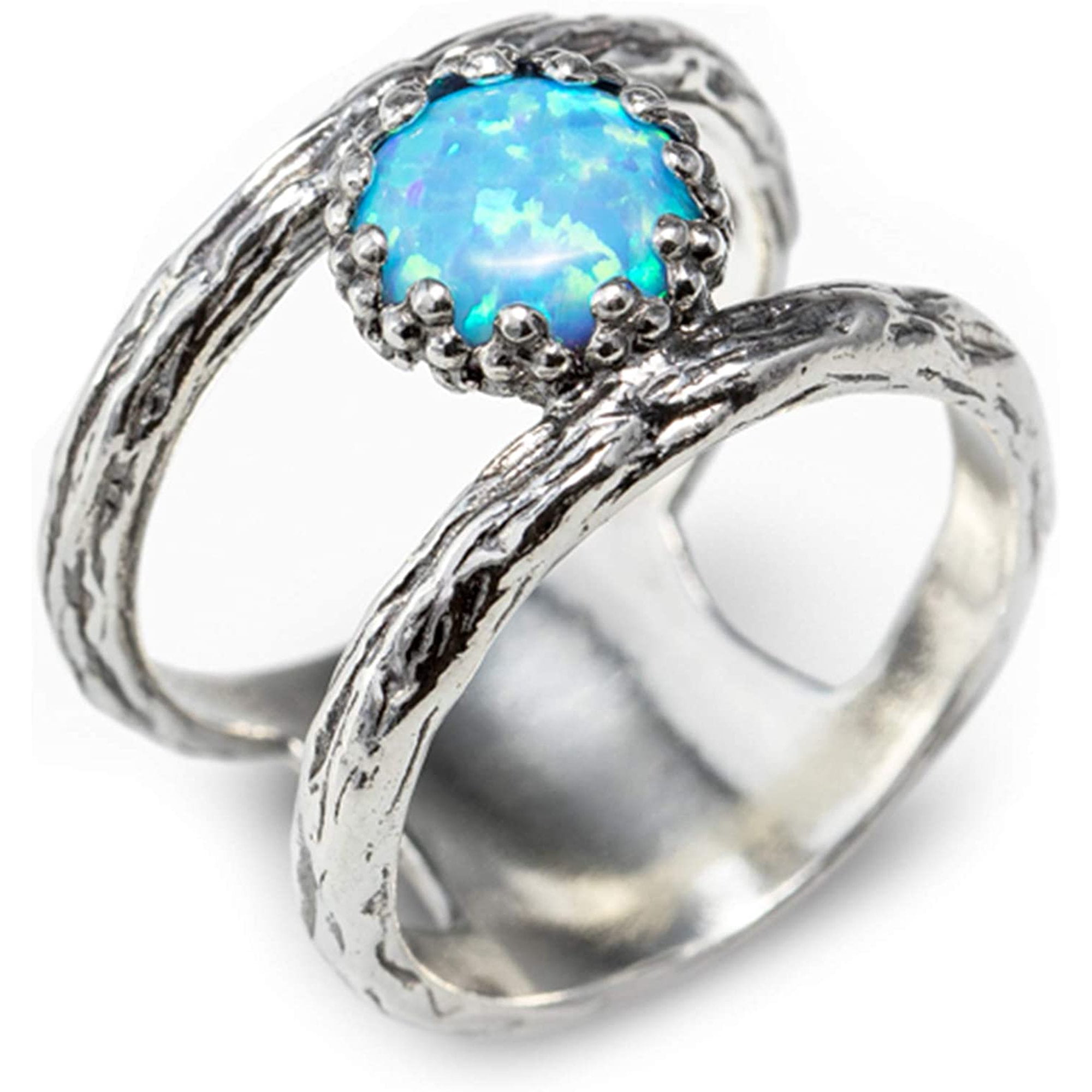 HOT Ocean Blue Fire Opal Ocean Opal Ring Joolala's Blue Ocean