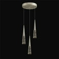 thumbnail image 1 of JoollySun Modern Crystal Pendant Light: Brushed Nickel 3 Cluster Hanging Lights for Kitchen Island Bathroom, 1 of 9