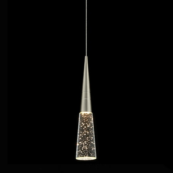 JoollySun Modern Crystal Pendant Light: Brushed Nickel Mini Hanging Light for Kitchen Island Bathroom