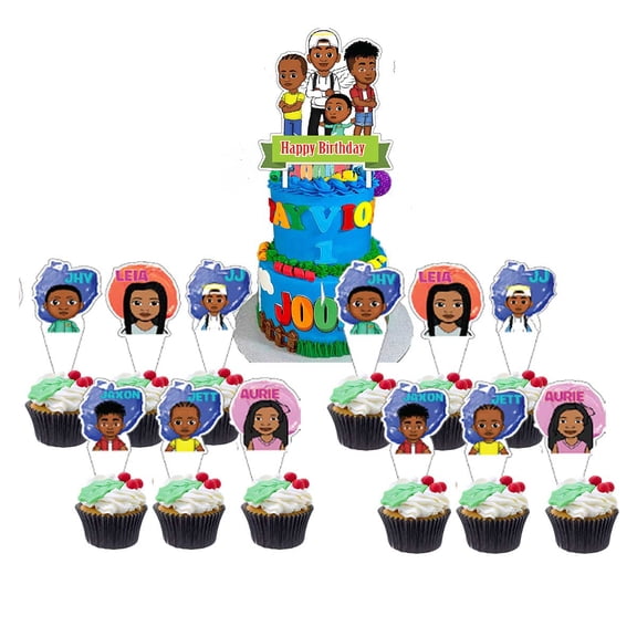 Jools TV Cake Topper CupcakeS Set Birthday Party Supplies Decoration Decor Kit