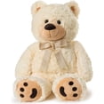 thumbnail image 1 of Joon Big Teddy Bear - Fluffy Faux Fur, Ribbon & Bow Signature Footprints- Huggable & Lovable Joy - Ideal Gift for Baby Showers, Loved Ones – Perfect Big Cuddly Plush Toy Companion, 28 Inches, Cream, 1 of 7