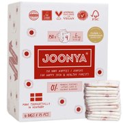 Joonya Baby Diapers - NonToxic, Eco-Friendly, Ultra Slim, Overnight Use - Bulk Disposable Eco Diapers - Made in Denmark - Size 4 L 15-31 lb - 6 Bags of 25 150