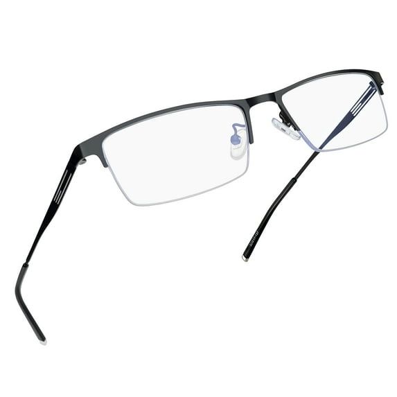 Joopin 1.00 Rectangular Readers for Women Men, Blue Light Blocking Metal Half Frame Computer Readers