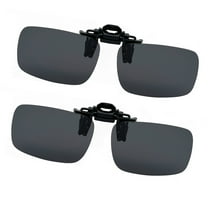 Joopin 2 Pairs Polarized Clip-On Sunglasses Rimless Flip Up Anti-Glare Driving Glasses