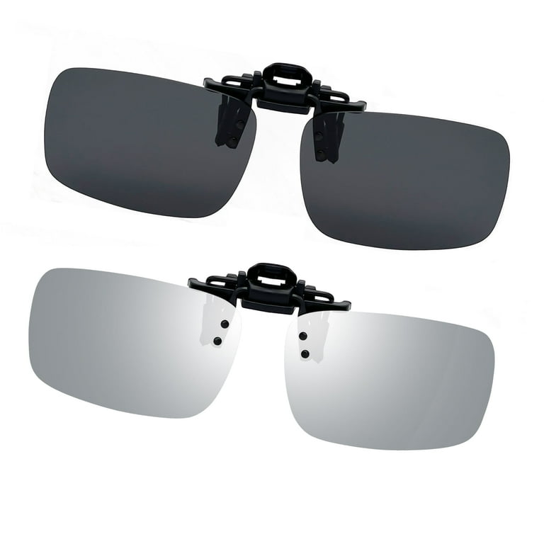 Joopin Polarized Clip-On Sunglasses, Flip-Up UV400 Lenses, 2 Pairs