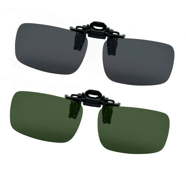 Joopin 2 Pairs Polarized Clip-on Sunglasses Flip Up UV400 Protection Clip Rimless Sunglasses over Prescription Glasses