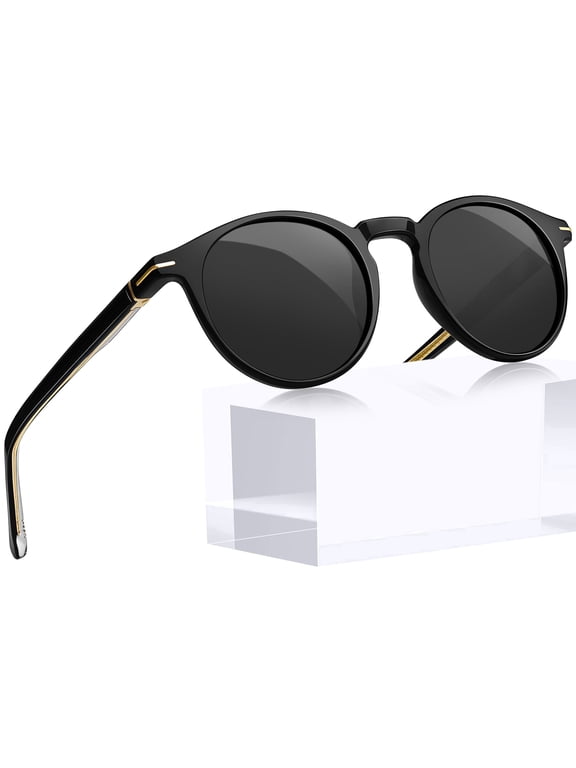 Acetate Polarized Sunglasses for Women Men Retro Round Sun Glasses UV Protection Trendy Shady Rays