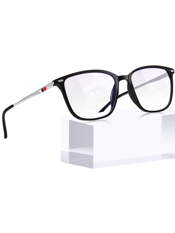 Blue Light Blocking Glasses Women/Men, Fashion Rectangular Eyeglasses Frames UV Ray Filter Computer Gaming Glasses (Black)