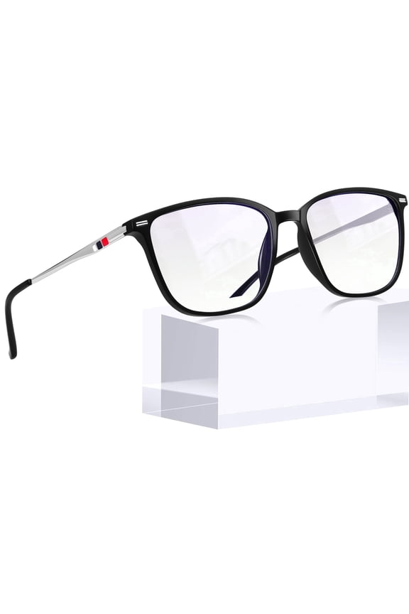 Blue Light Blocking Glasses Women/Men, Fashion Rectangular Eyeglasses Frames UV Ray Filter Computer Gaming Glasses (Black)