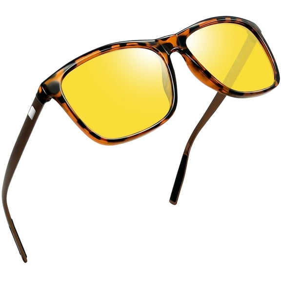 Joopin Classic Retro Square Night Vision Glasses for Men Women Fishing Driving Hiking UV400 Protection