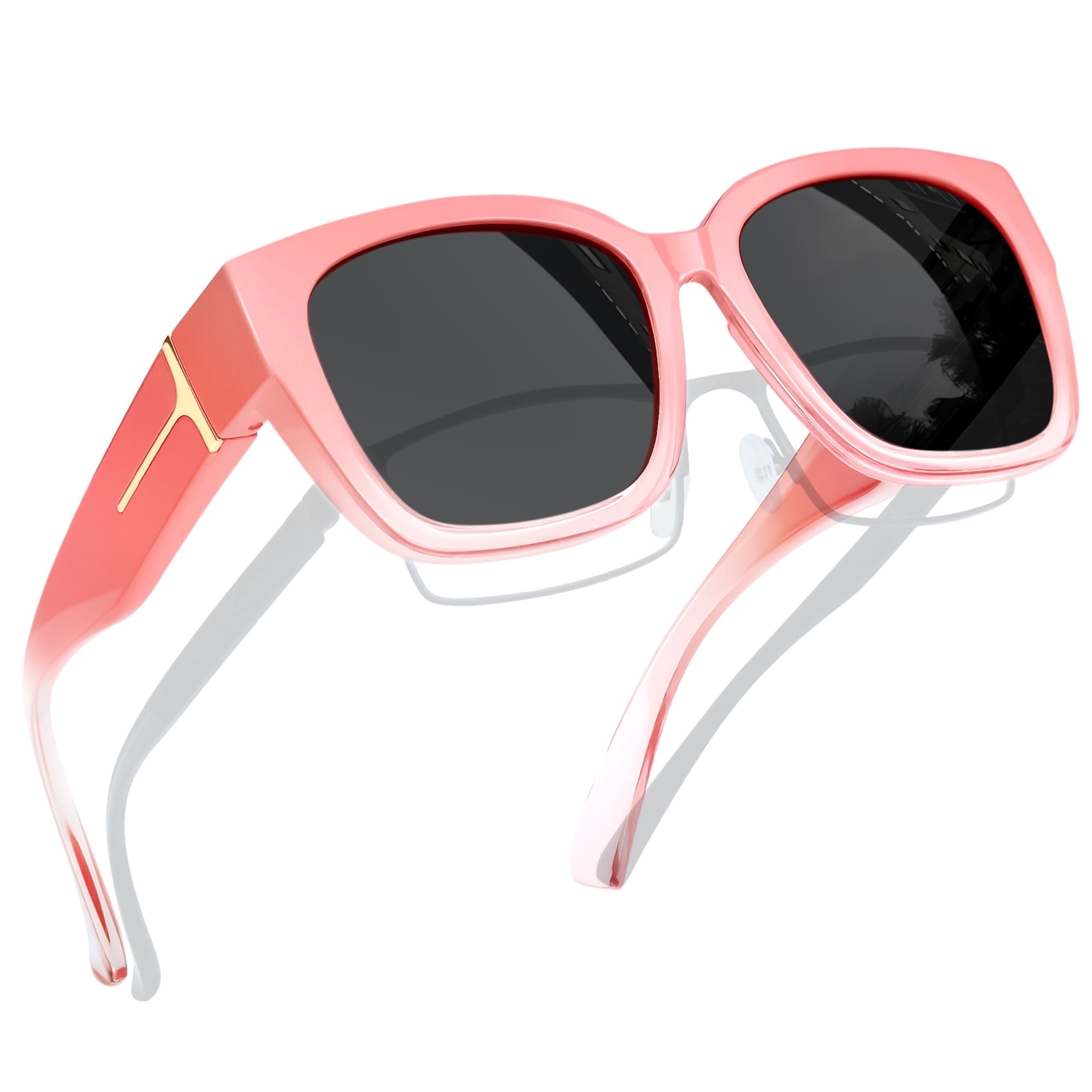 Polarized Fit Over Glasses Square Sunglasses UV400 Protection Large LVIOE Fit Over Sunglasses for Women Oversized Square Frame  main image 3