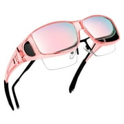 Joopin Fit Over Wrap Sunglasses Polarized Lens Wear Over Eyeglasses 100% UV Protection for Men and WomenPink