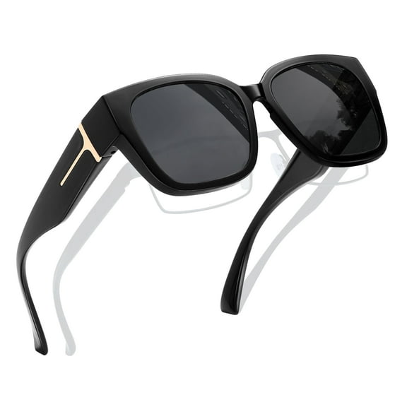 Joopin Large Polarized Fit Over Glasses Sunglasses For Women Men, Oversized Trendy Square Shades For Driving