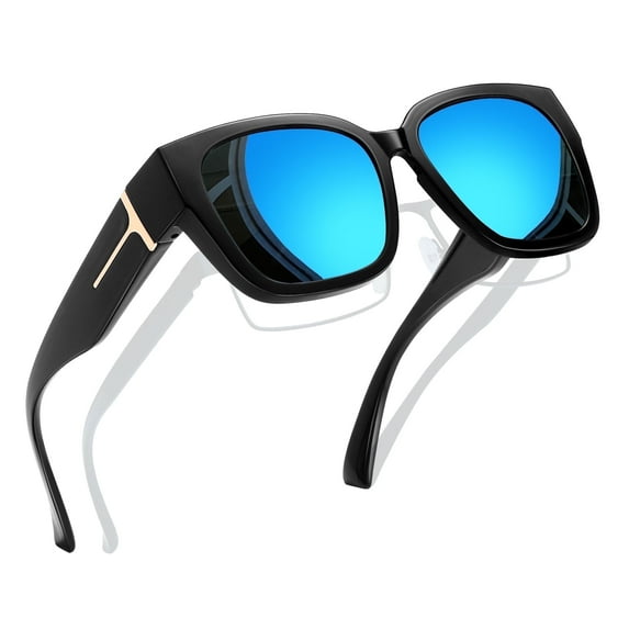 Joopin Large Polarized Fit Over Glasses Sunglasses For Women Men, Wear Over Prescription Eyeglasses 100% UV Protection Shades For Driving