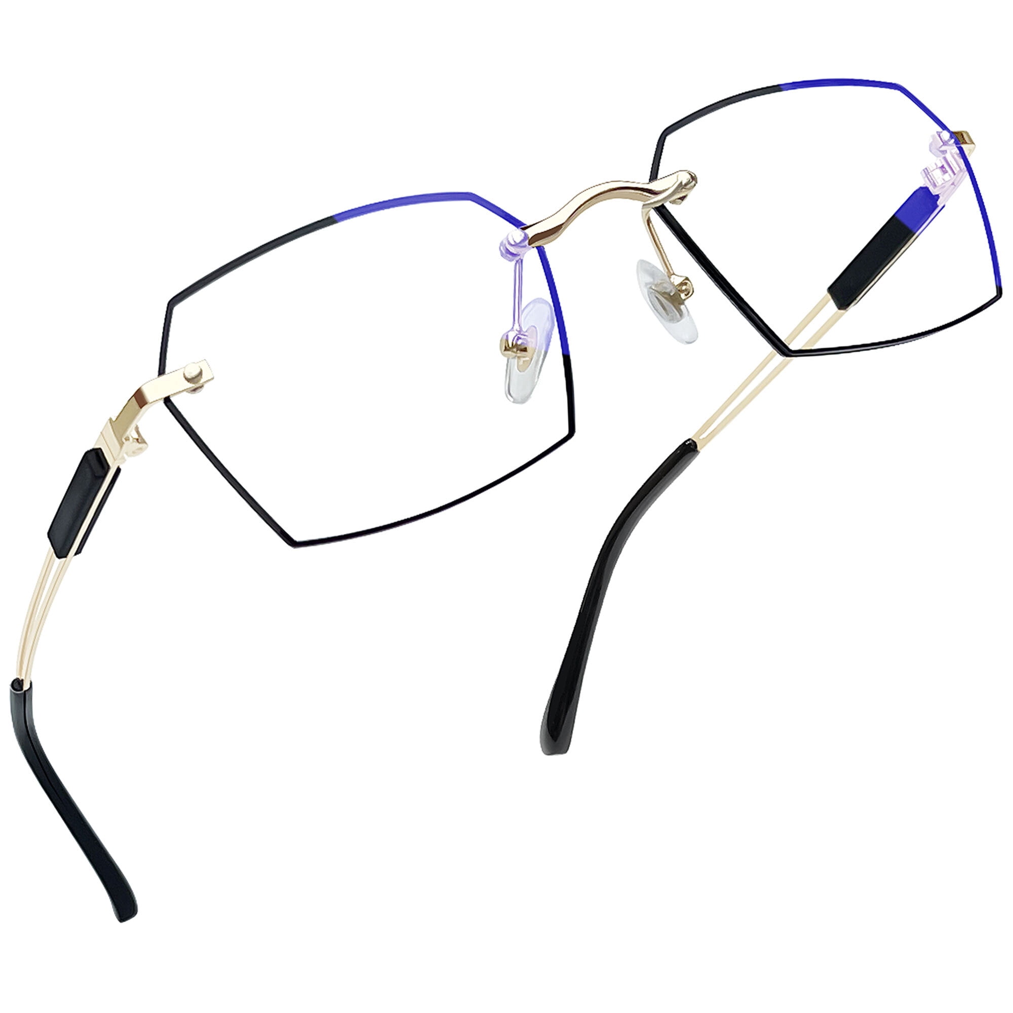 Rimless Reading Glasses +1.00 To +4.00 Strength - Lightweight Steel Frame (Multiple Colors)