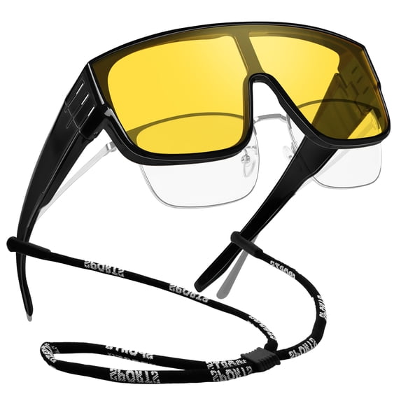 Joopin Night Vision Glasses Fit Over Glasses for Men Women, Night Vision Glasses for Driving UV400 Protection