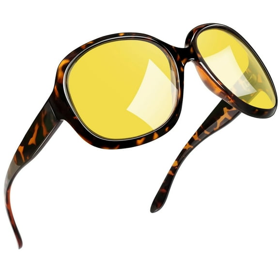 Joopin Night Vision Glasses Womens Trendy Oversized Large Night Driving Yellow Lens Glasses Ladies UV Protective Big Sunnies Shades (Yellow)