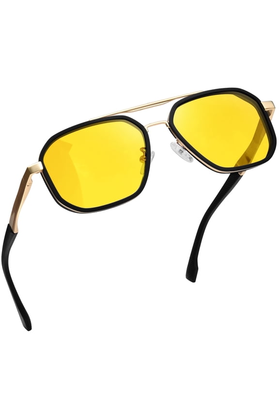 Night Vision Glasses for Men Women Classic Aviation UV Protection Glasses for Driving Hiking Fishing