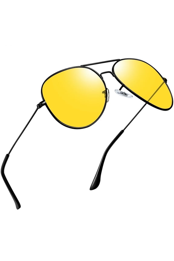 Night Vision Glasses for Men Women Classic Aviation UV Protection Glasses for Driving Hiking Fishing