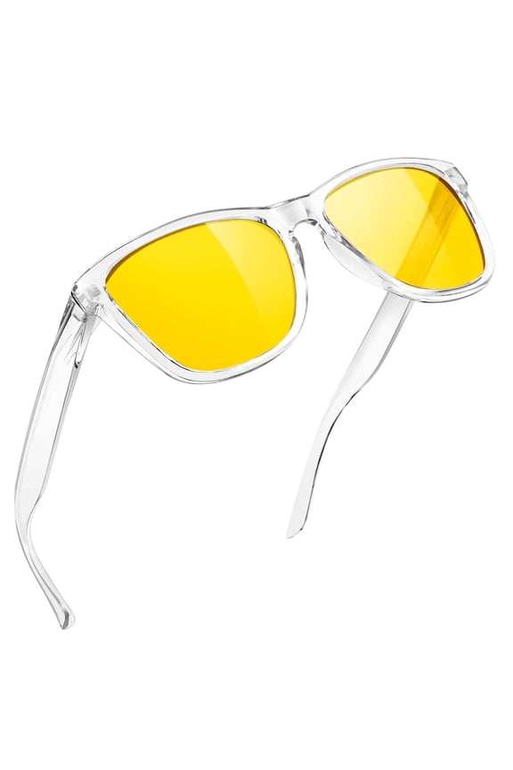 Night Vision Glasses for Men Women Yellow Fishing Driving Hiking Glasses UV400 Protection(Clear)