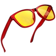 Night Vision Glasses for Men Women Yellow Fishing Driving Hiking Glasses UV400 Protection(Red)