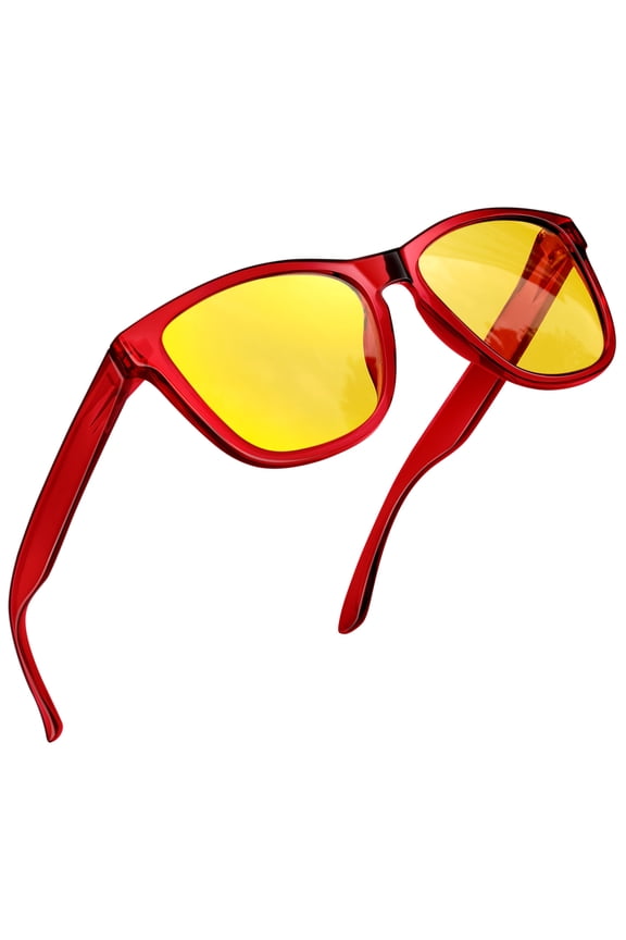 Night Vision Glasses for Men Women Yellow Fishing Driving Hiking Glasses UV400 Protection(Red)